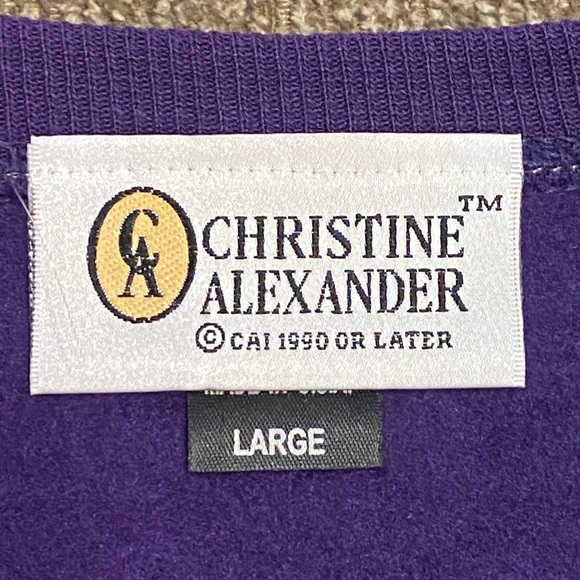 Purple Large Christine Alexander Christmas sweatshirt embellished Polar Bear - Picture 3 of 4